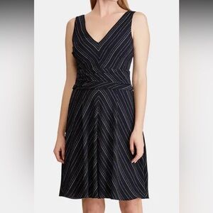 Ralph Lauren Fit and Flair pinstripe Dress, navy